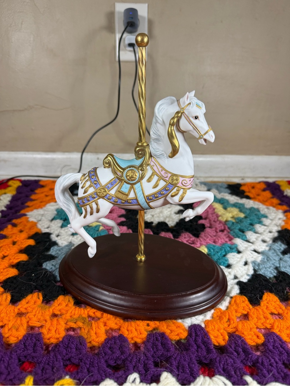 Vintage 1987 The Franklin Mint Carousel Magic Porcelain Horse w/Certificate